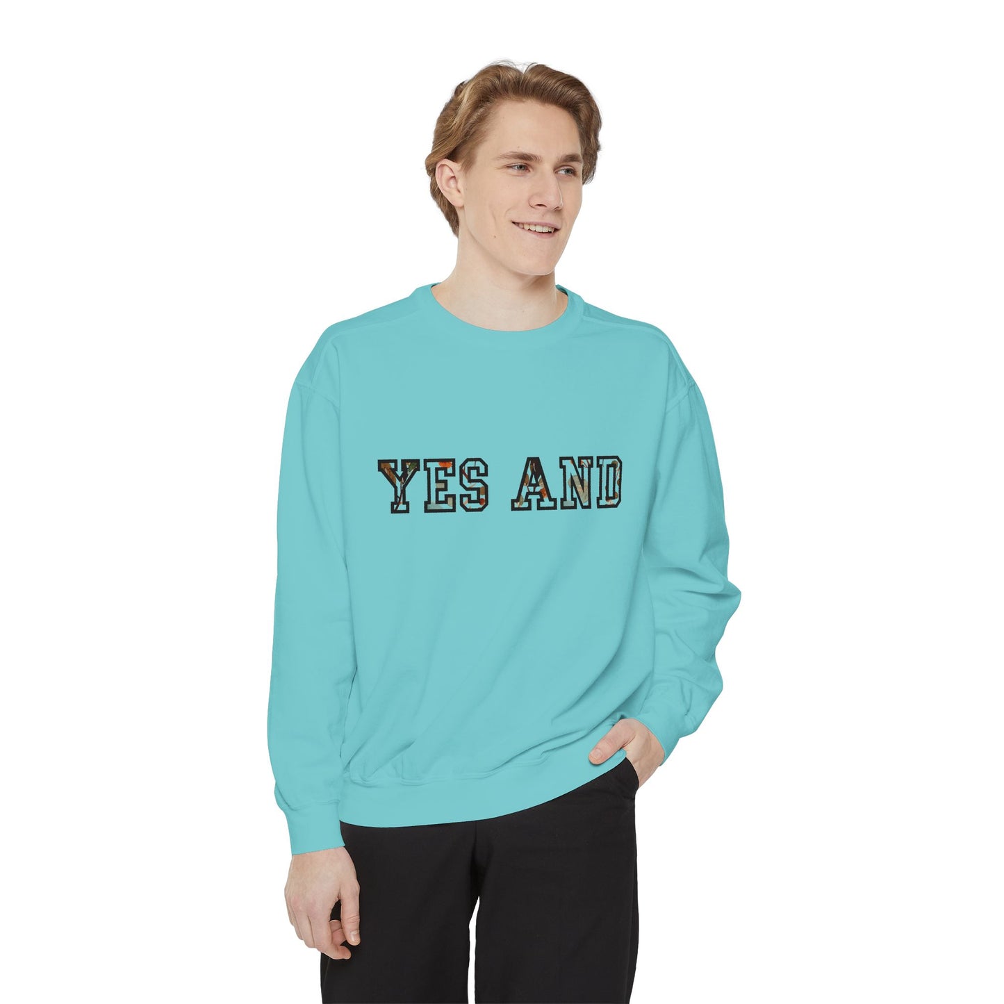 Sweat-shirt Oui et texte en bloc, couleurs confort