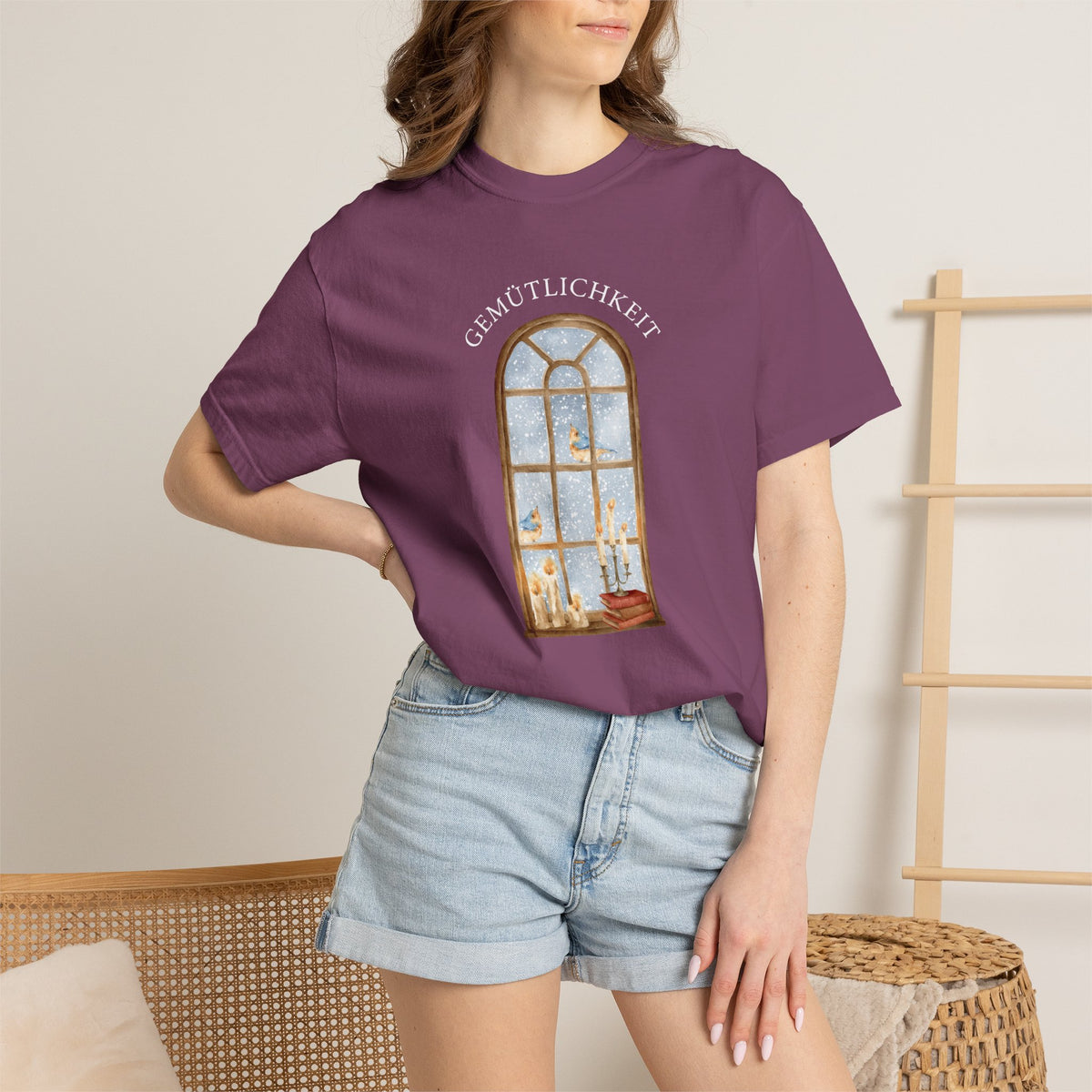 “Gemütlichkeit” Gothic Arch Window cozy German T-Shirt