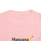 Manzana Apple and Pencil Toddler Tee Shirt by Printify