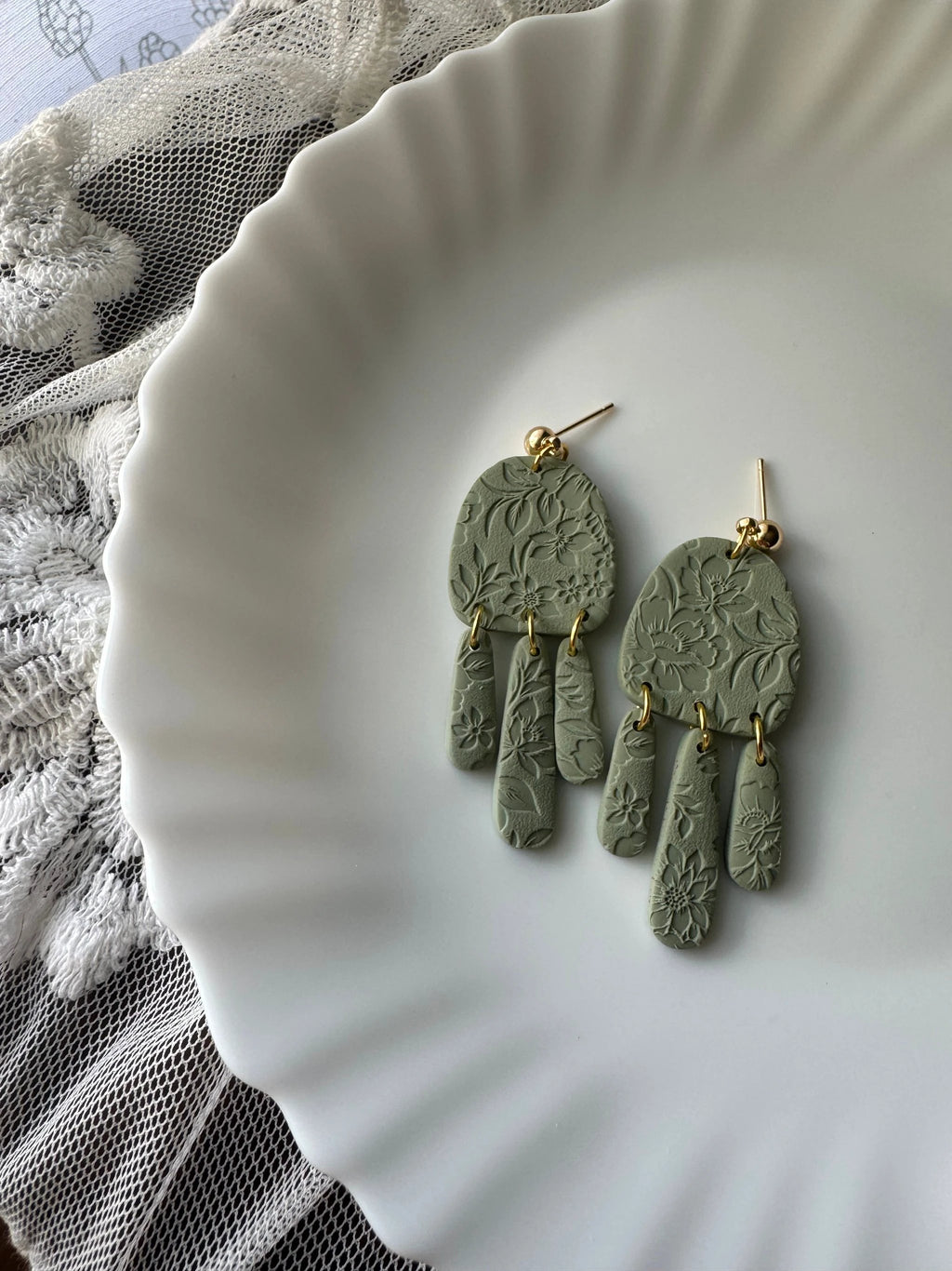 Amy, Green Floral Pressed by Shop Something Earthy