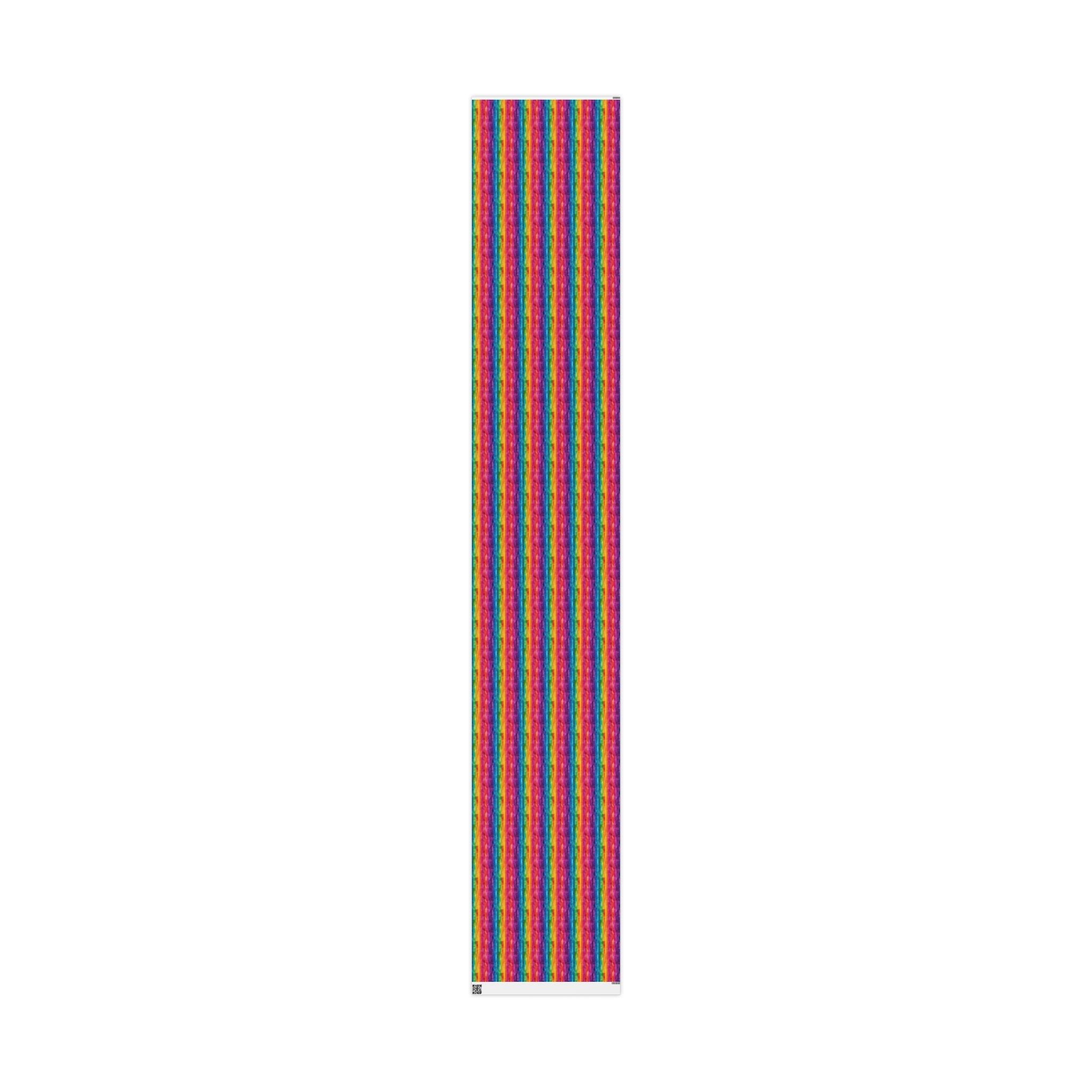 Bespattered Facade Rainbow Stripes Wrapping Paper | Three Sizes | Glossy or Matte