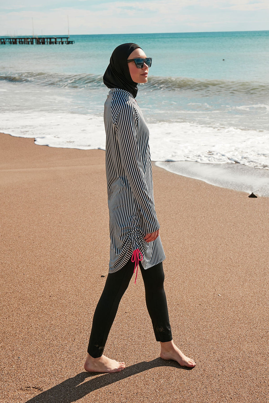 Lycra Black Burkini Modest Swimwear M2488