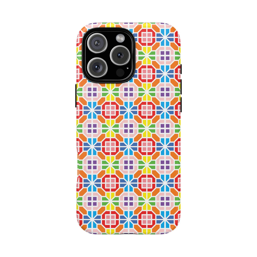 Bespattered Facade Geometric Rainbow Mosaic Tough Case