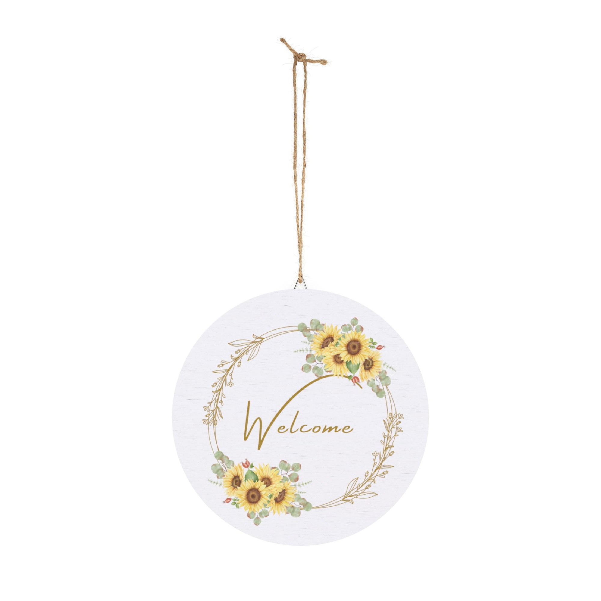 Wooden hanging Sunflower Welcome Sign