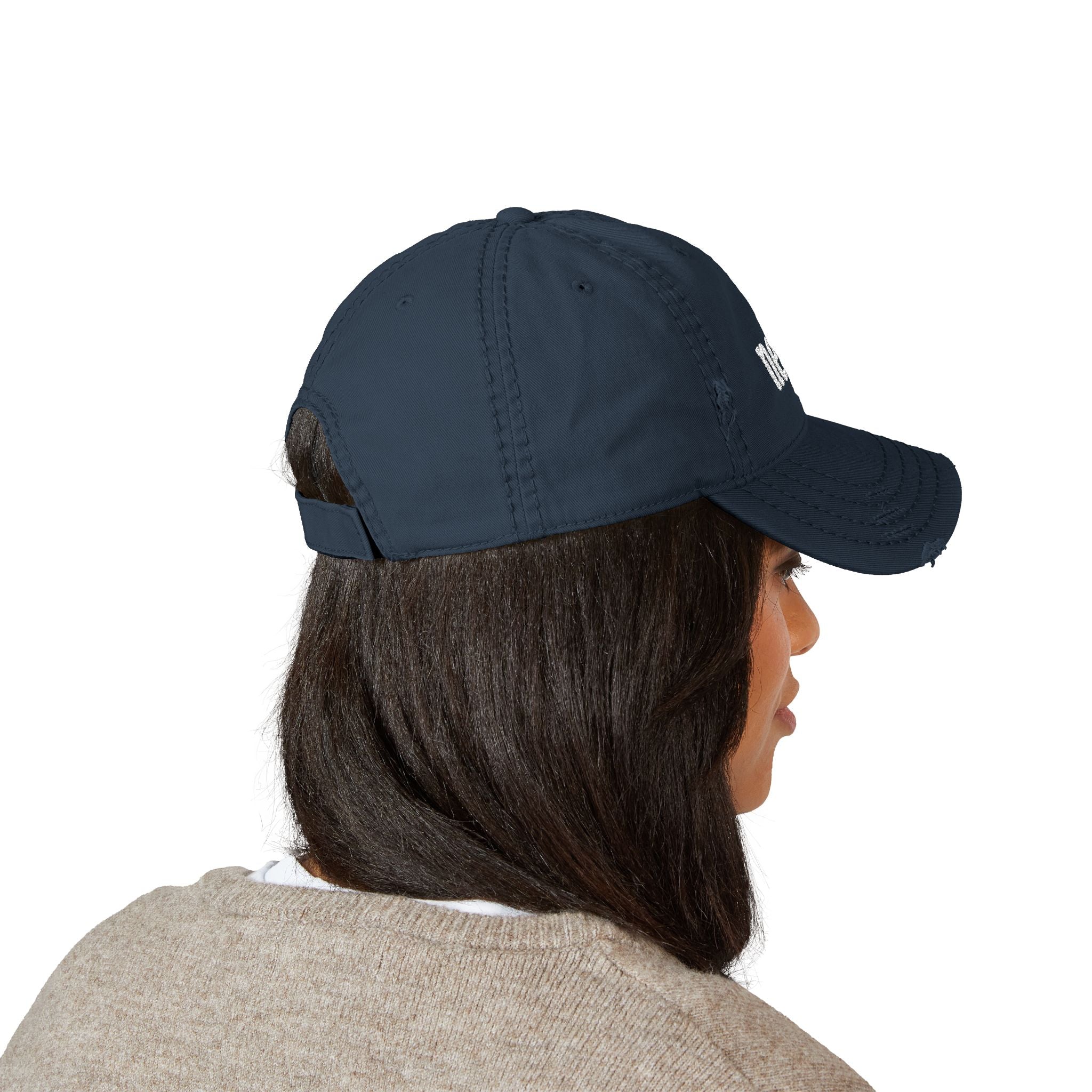 Nein. Embroidered Distressed Dad Hat — Vintage German Humor Cap