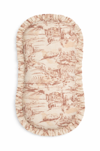 Brown Toile Ruffle Baby Lounger Cover