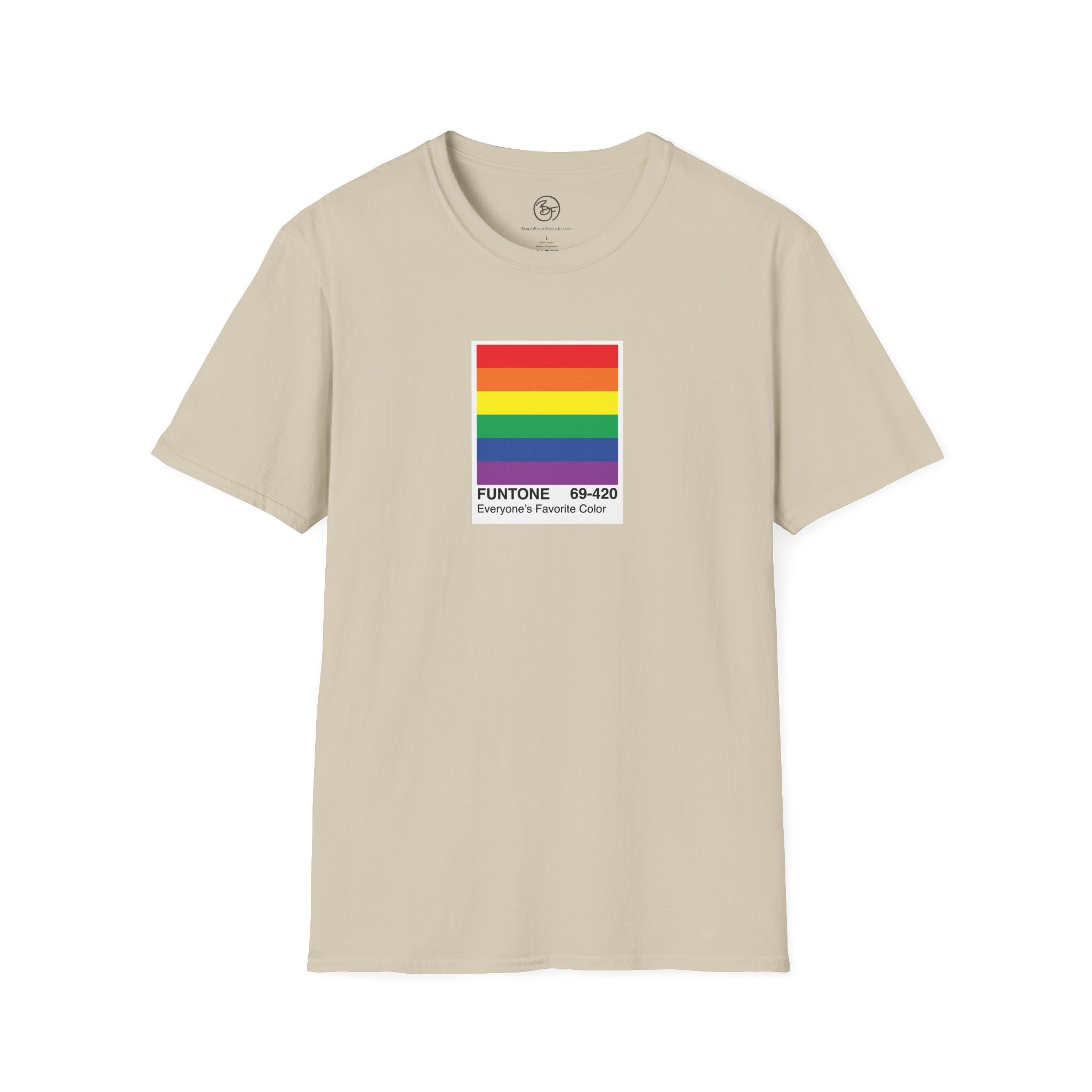 Bespattered Facade Everyone's Favorite Color Rainbow "Funtone" Chip Unisex Softstyle T-Shirt