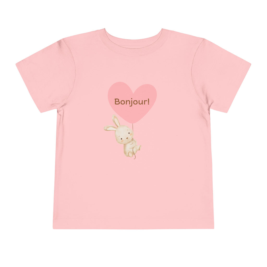 Bonjour Toddler Tee with Bunny & Heart