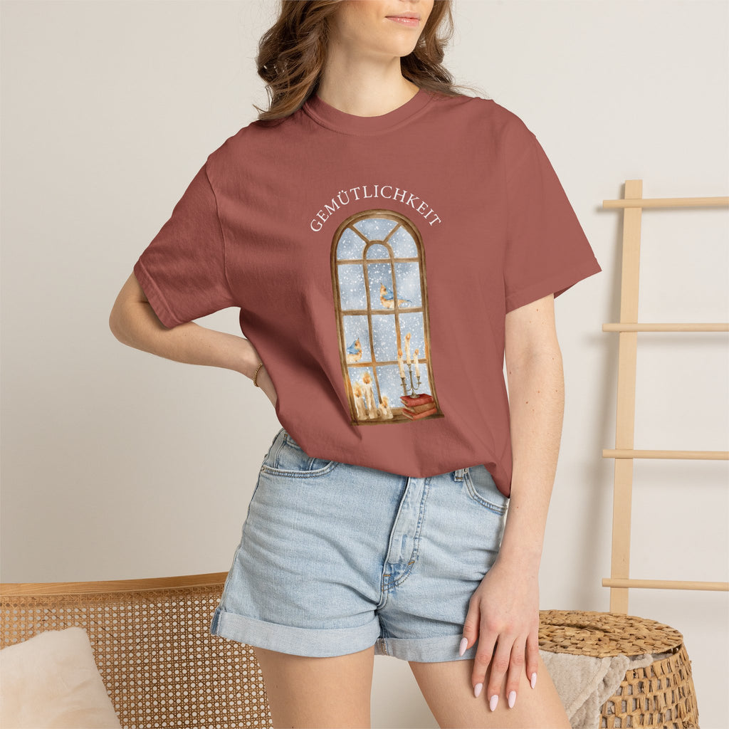 “Gemütlichkeit” Gothic Arch Window cozy German T-Shirt