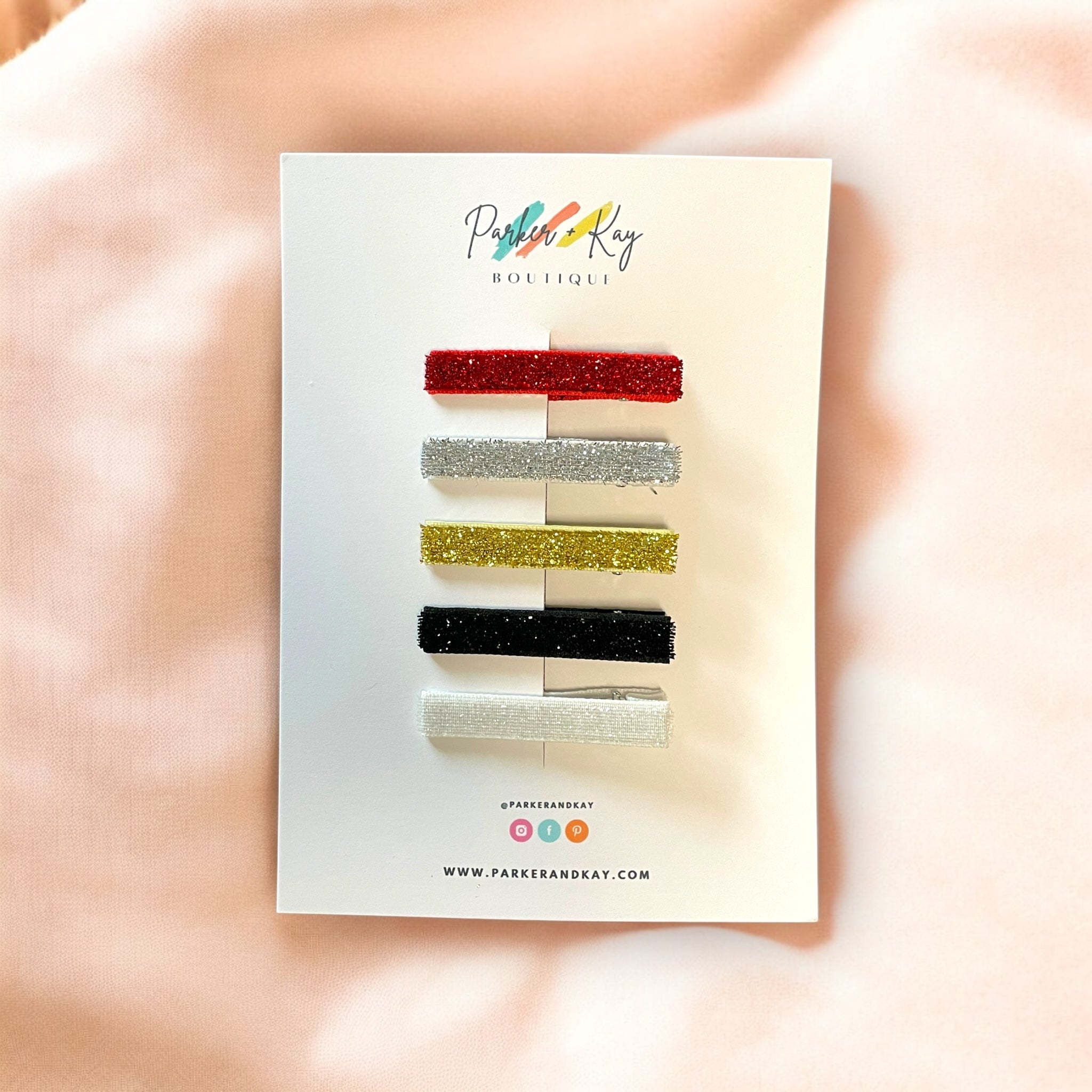 Tinsel Hair Clips Variety Set