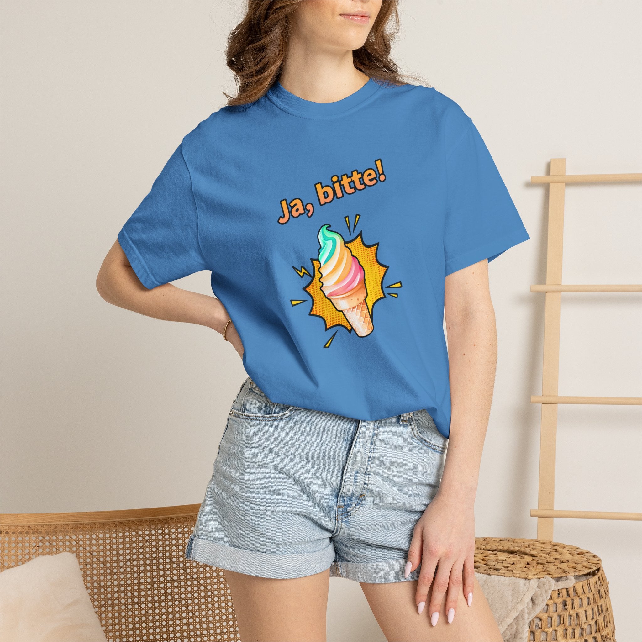 Ja Bitte! Rainbow Soft Serve Ice Cream German T-Shirt