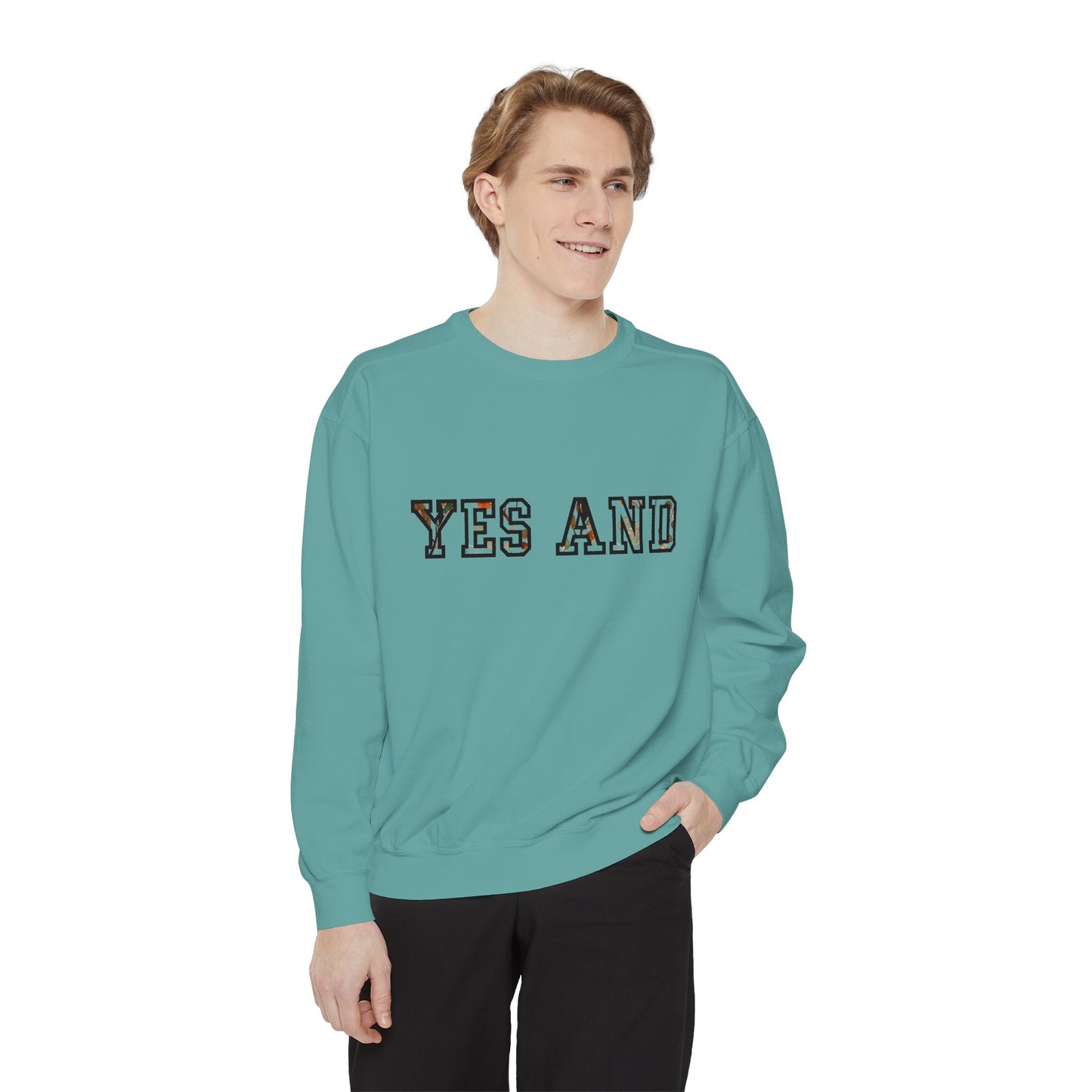 Sweat-shirt Oui et texte en bloc, couleurs confort