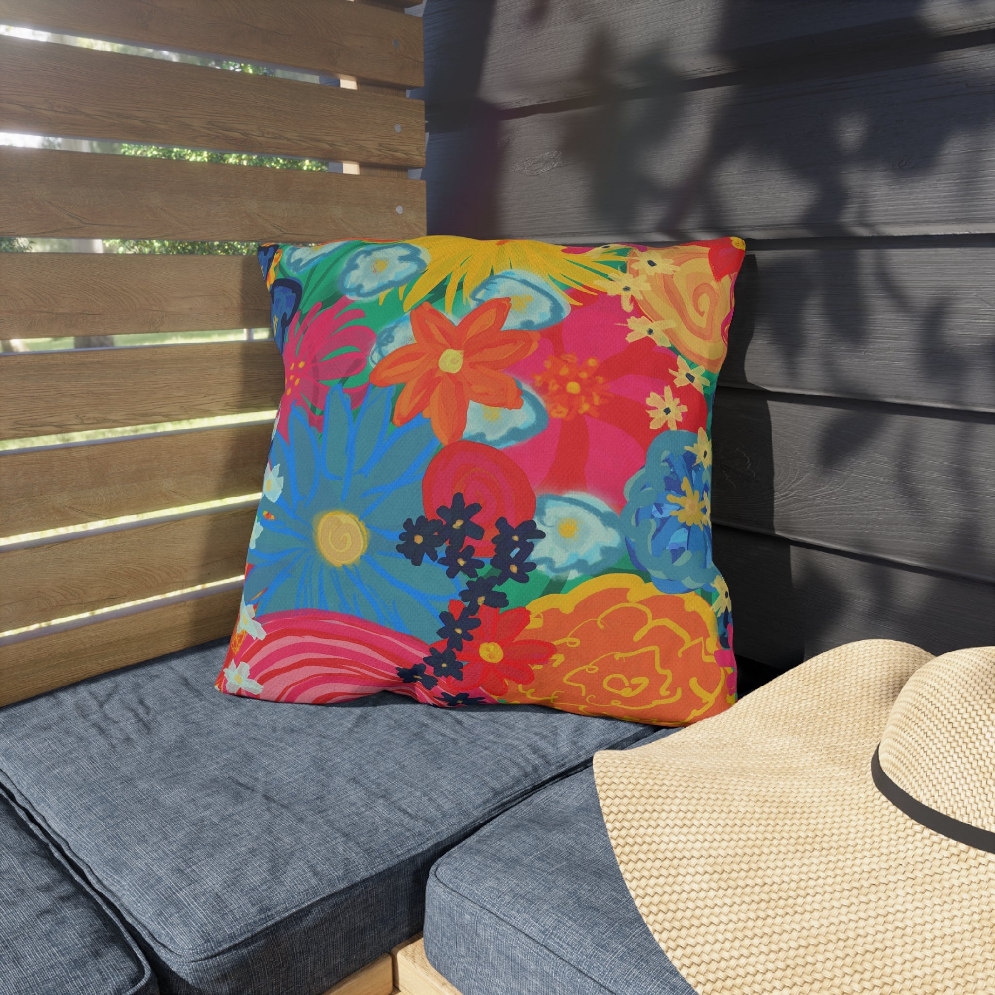Bespattered Facade Bold Florals UV-Resistant Outdoor Pillows | 4 Sizes