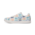 Women's fishy sardines Low-Top lace up Sneakers, Coastal Fish Print Leather Casual Trainers