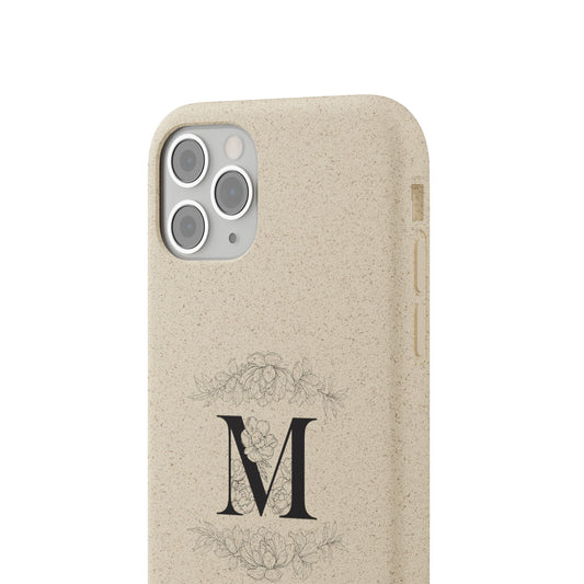 Eco-friendly initial and floral border monogrammed Phone case