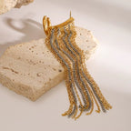 Golden Cascade Fringe Ear Cuff