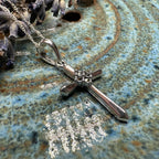 Petite Simplicity Marcasite Cross Necklace in Sterling Silver
