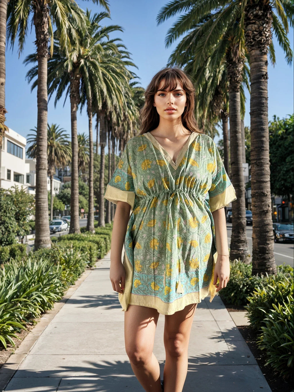 Soléa Block Print Cotton Caftan