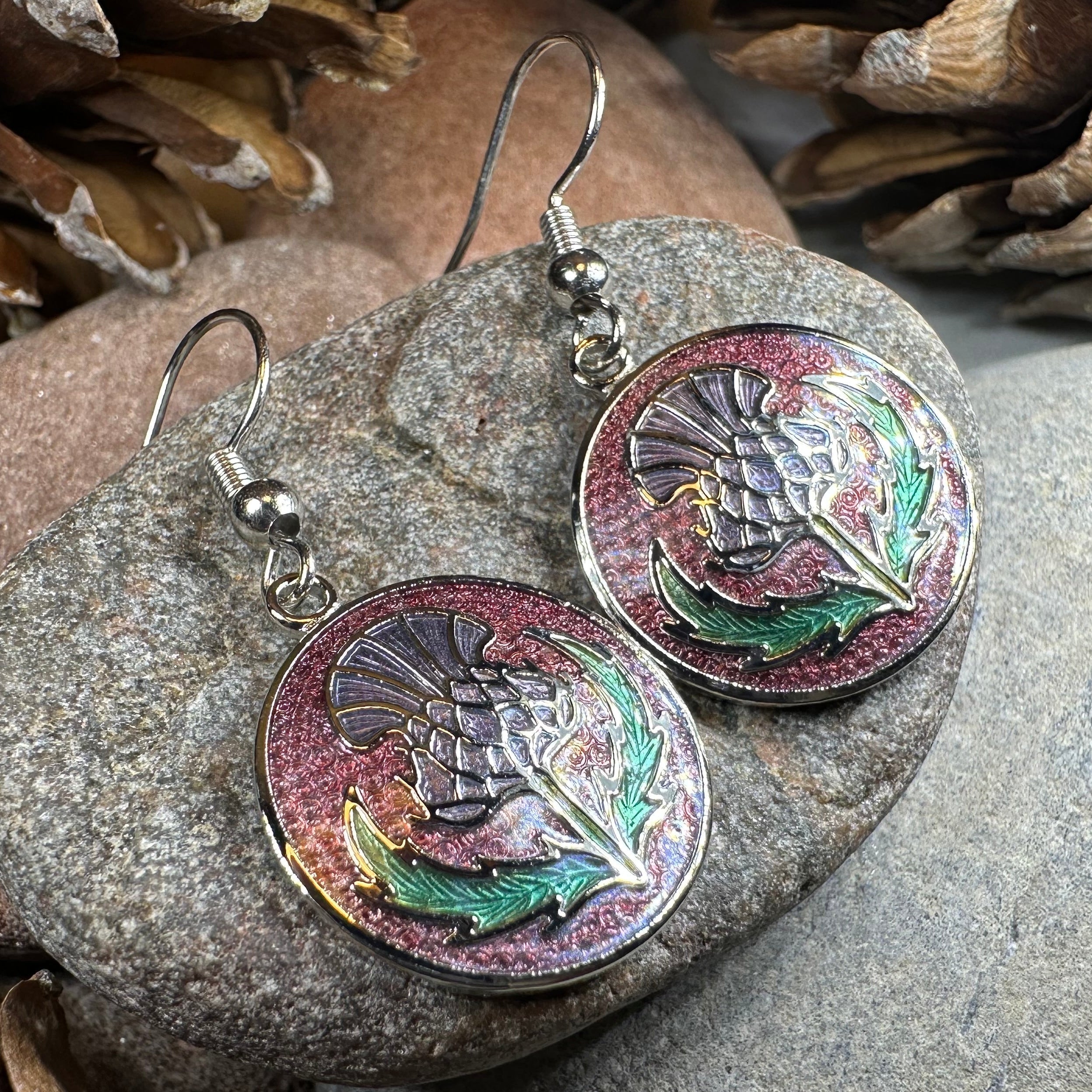 Highland Glen Scottish Thistle Earrings - Scotland Jewelry