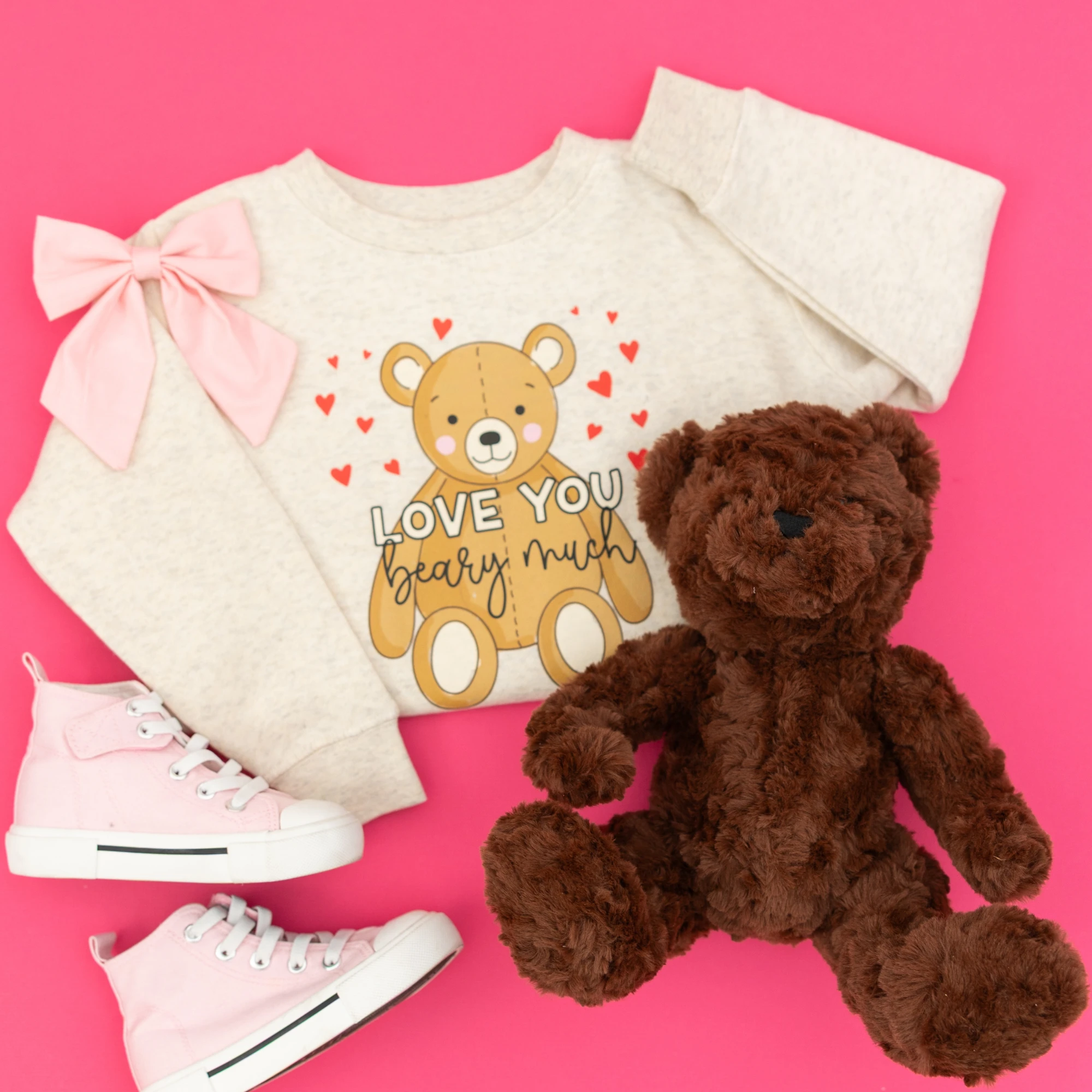 Love you Beary Much toddler or youth Sweater, Valentine's Day collection by Benny and Ray Apparel