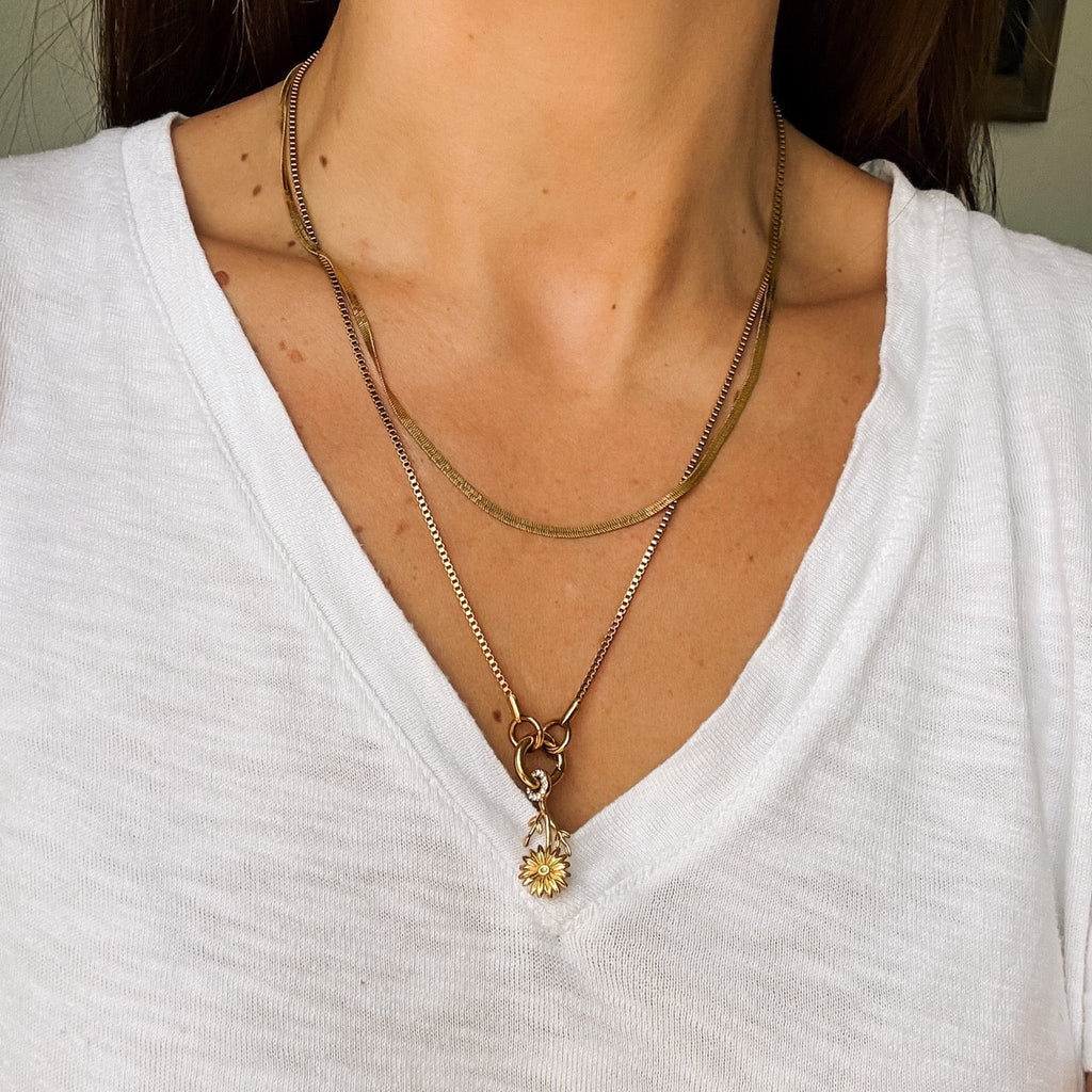 April Daisy Birth Flower Necklace Charm