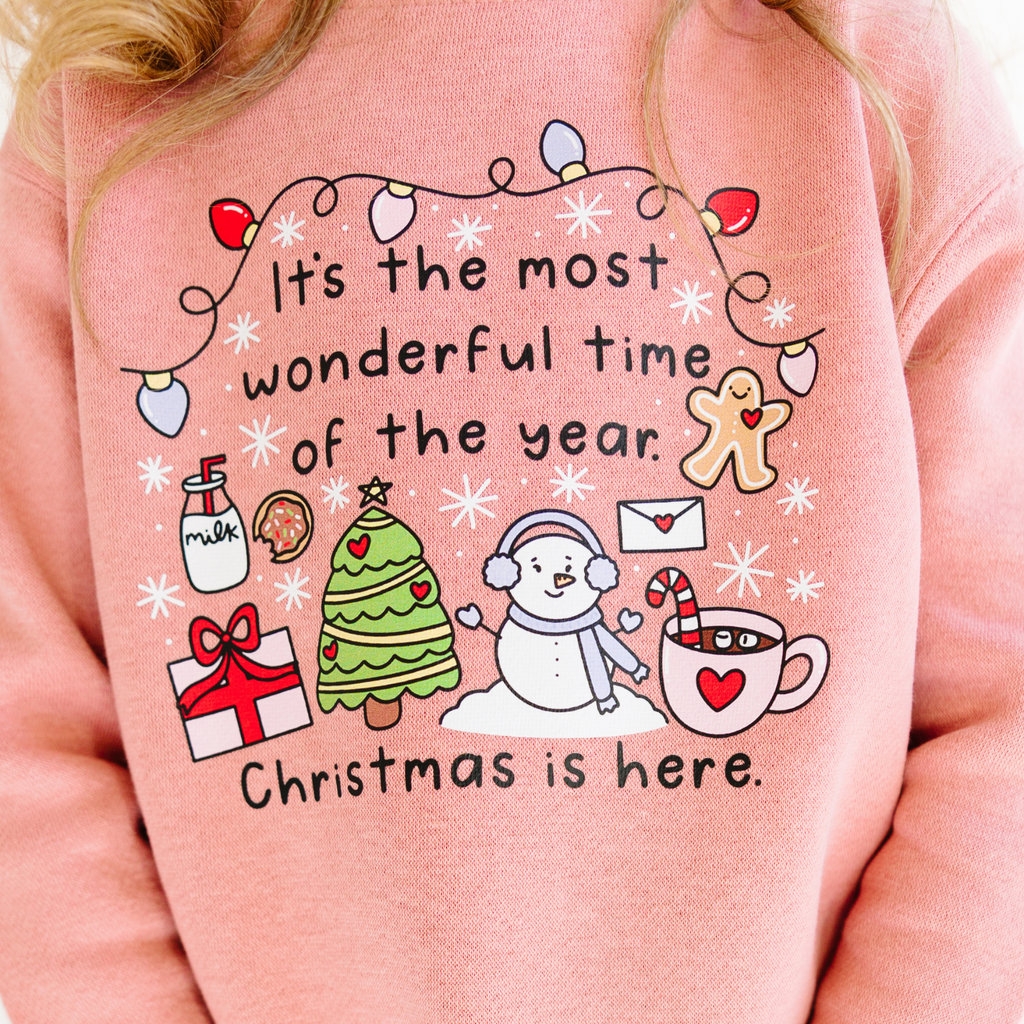 Most Wonderful time of the Year toddler or youth Sweatshirt, Christmas collection by Benny and Ray Apparel