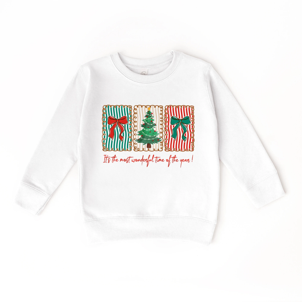 It's the most wonderful time of the Year Stamp toddler and youth Sweatshirt, Christmas collection by Benny and Ray Apparel