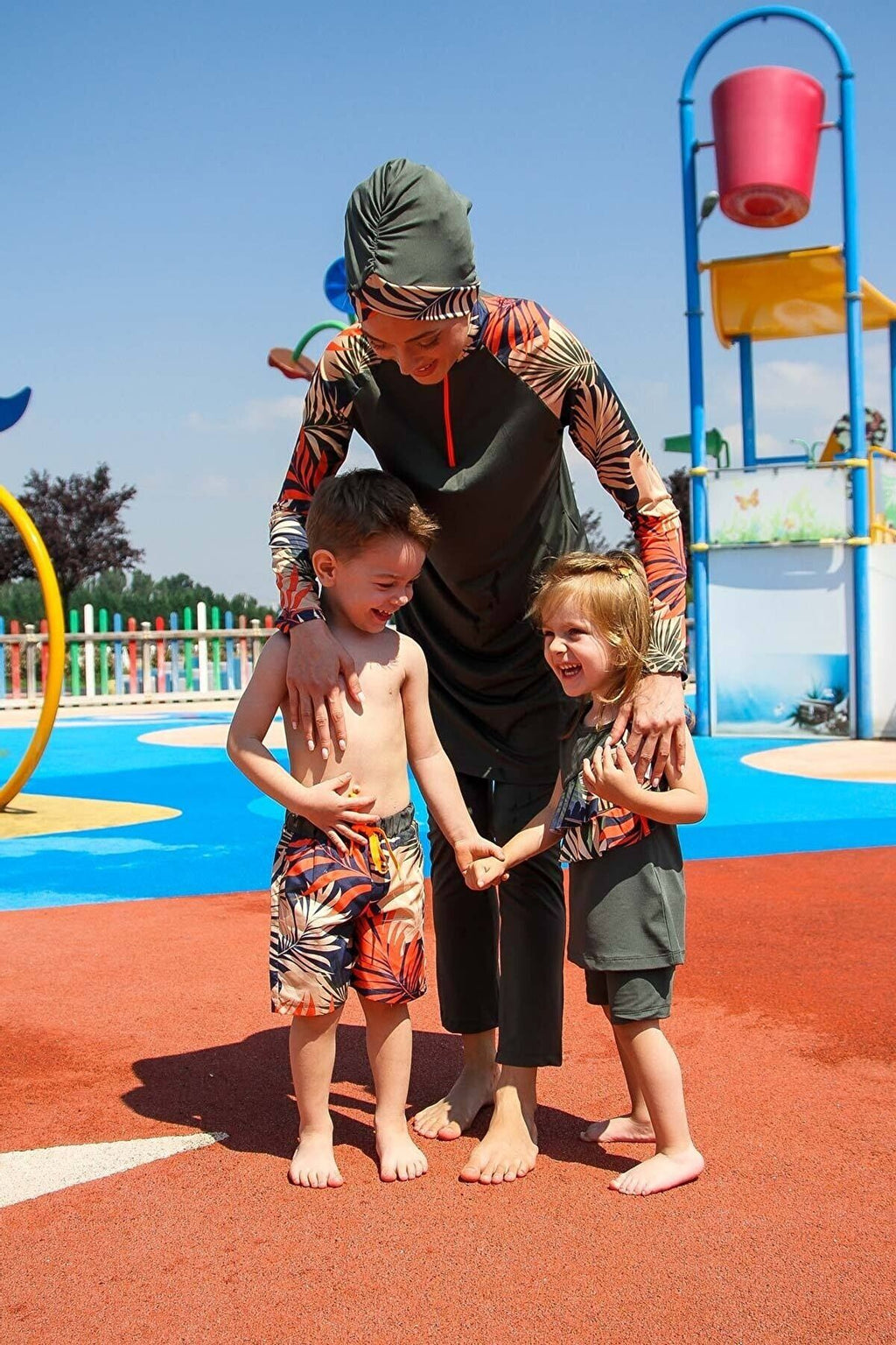 Lycra Khaki Kids Swimsuit K2212