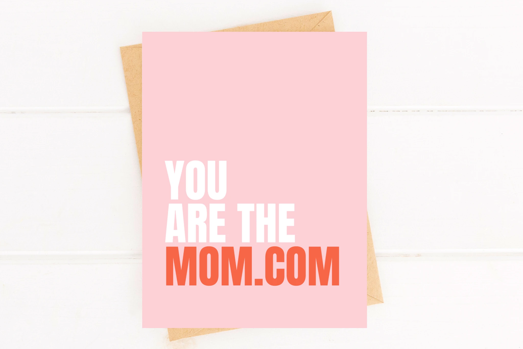 Cute Mother's Day Card Mom Dot Com Pink Mother's Day Card by Five Dot Post