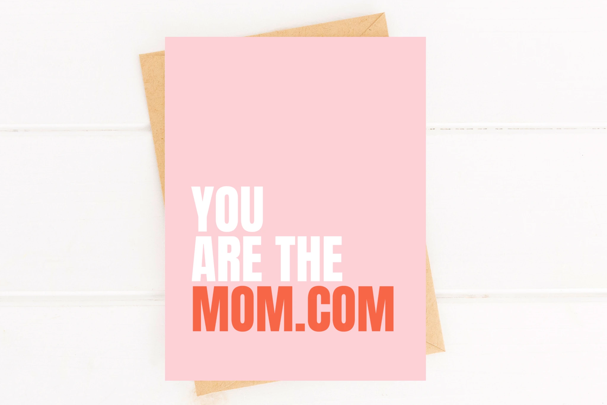 Cute Mother's Day Card Mom Dot Com Pink Mother's Day Card by Five Dot Post