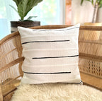 Crossing Lines White Sadza Pillow