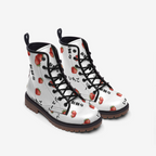 Japanese strawberry いちご wide fit vegan leather boots, Casual Leather Lightweight boots