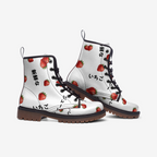 Japanese strawberry いちご wide fit vegan leather boots, Casual Leather Lightweight boots