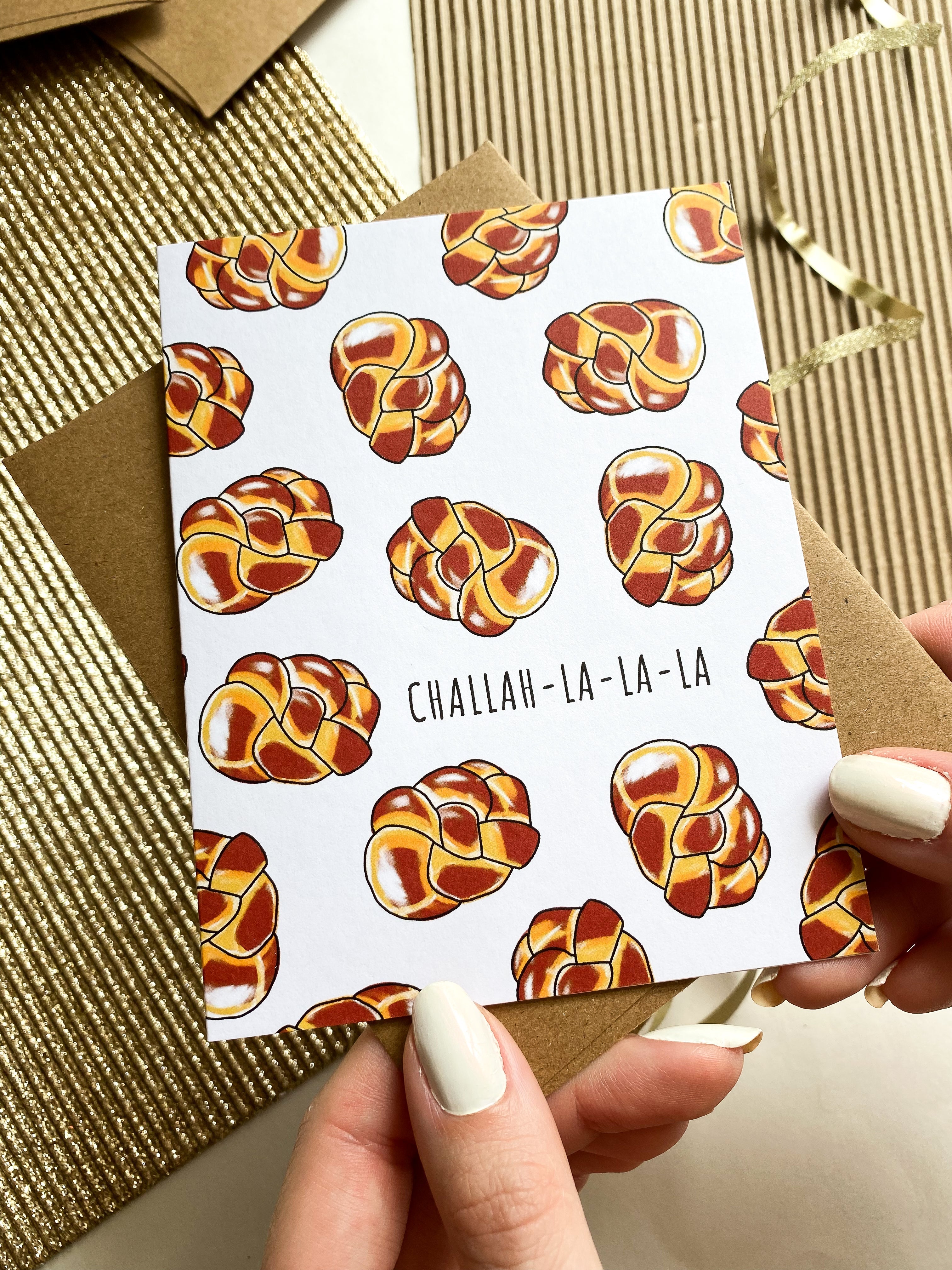 Challah Hanukkah Card, Funny Hanukkah Card, Unique Card for Hanukkah