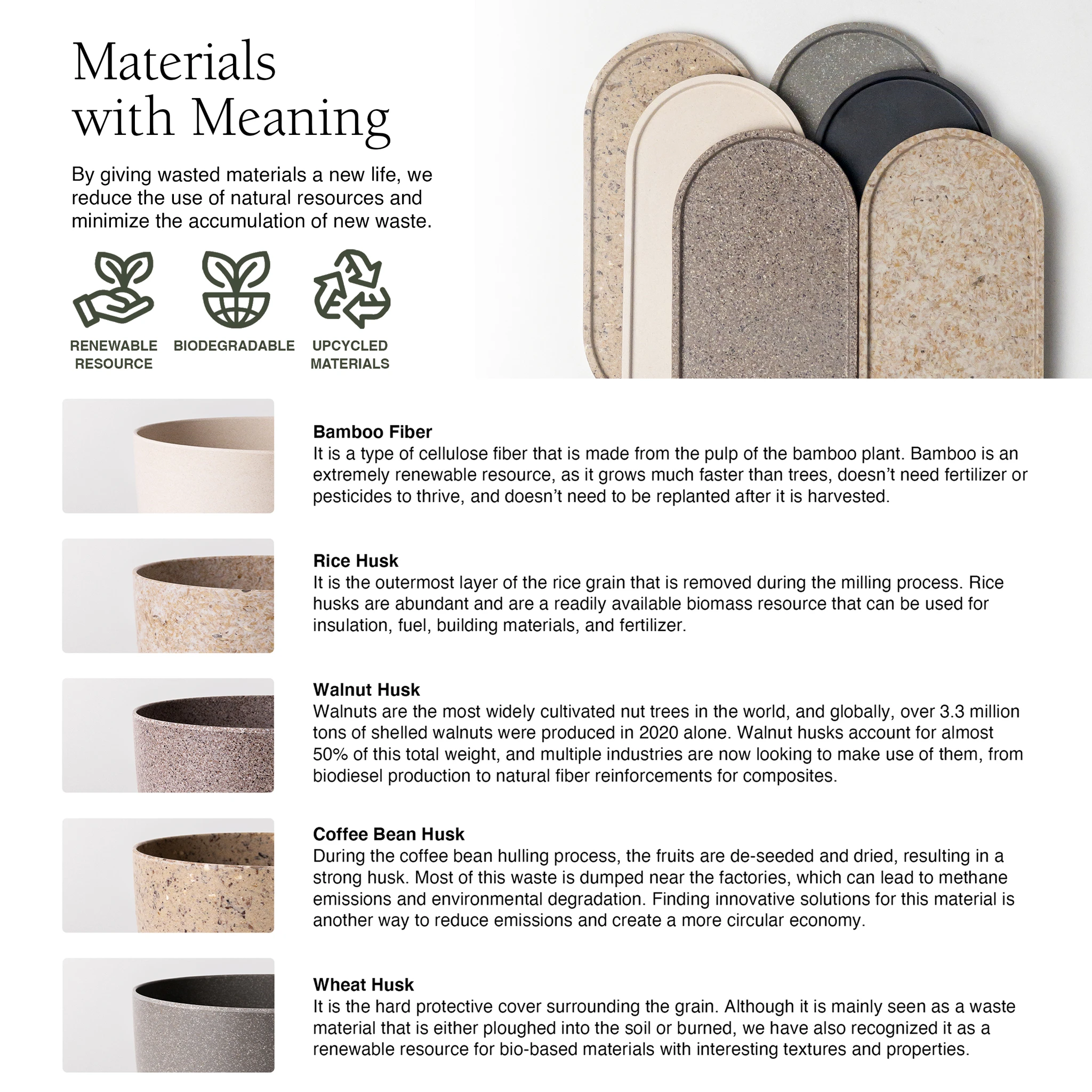 Upcycled Oval Tray: Nut Husk by Source by Studio Skara