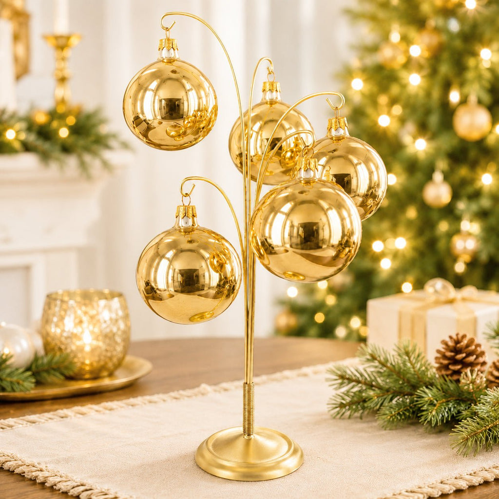 5-Arm Scroll Tree Branches Gold Metal Ornament Display Stand 14.5 Inches Ornament Stands La Vie Bien 5-Arm Scroll Tree Branches Gold Metal Ornament Display Stand 14.5 Inches