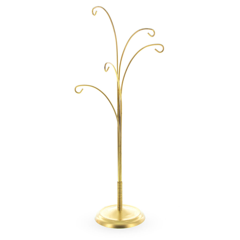 5-Arm Scroll Tree Branches Gold Metal Ornament Display Stand 14.5 Inches Ornament Stands La Vie Bien 5-Arm Scroll Tree Branches Gold Metal Ornament Display Stand 14.5 Inches