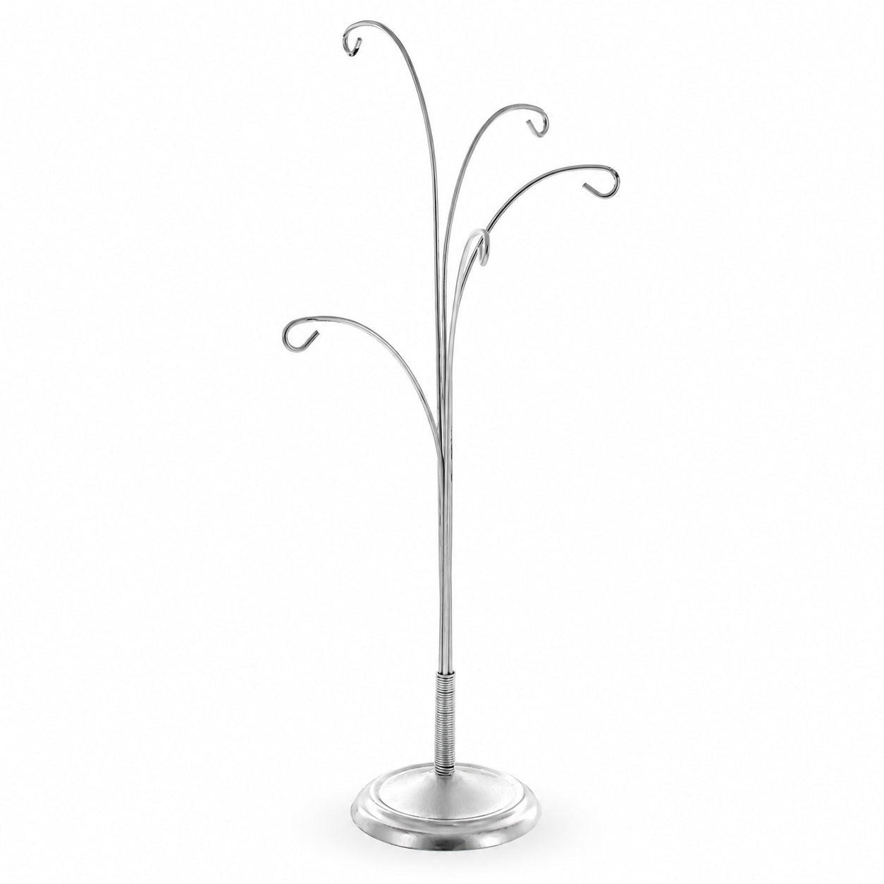 5-Arm Scroll Tree Branches Silver Metal Ornament Display Stand 14.5 Inches Ornament Stands La Vie Bien 5-Arm Scroll Tree Branches Silver Metal Ornament Display Stand 14.5 Inches