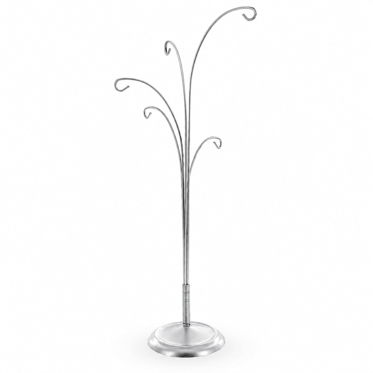 5-Arm Scroll Tree Branches Silver Metal Ornament Display Stand 14.5 Inches Ornament Stands La Vie Bien 5-Arm Scroll Tree Branches Silver Metal Ornament Display Stand 14.5 Inches