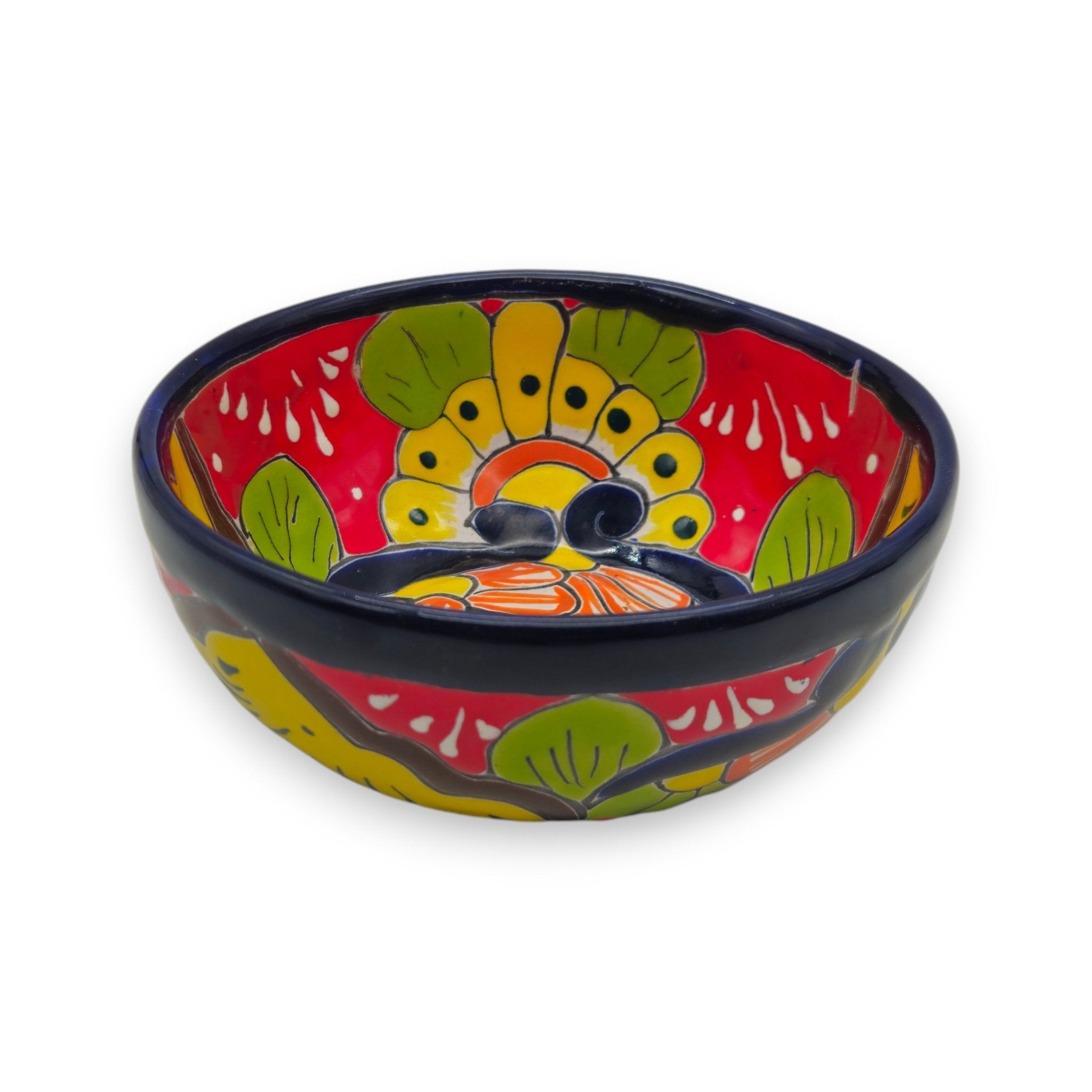 5" Colorful Talavera Bowl | Handmade Mexican Folk Dish Talavera Bowl La Vie Bien 5" Colorful Talavera Bowl | Handmade Mexican Folk Dish