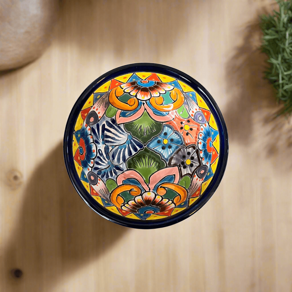 5" Colorful Talavera Ceramic Bowl | Mexican Dinnerware Talavera Bowl La Vie Bien 5" Colorful Talavera Ceramic Bowl | Mexican Dinnerware
