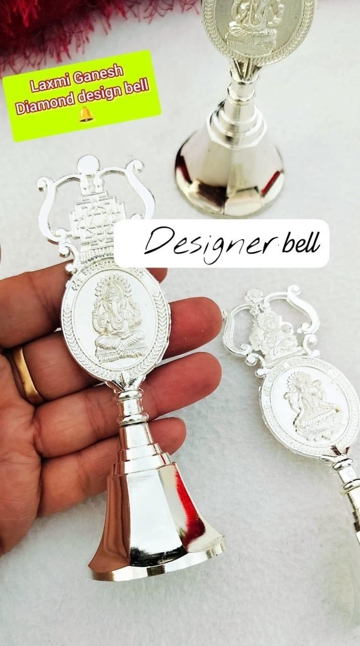5" German Silver Bell for Puja - Affordable Diwali Return Gift/ Puja Return Gift La Vie Bien 5" German Silver Bell for Puja - Affordable Diwali Return Gift/ Puja Return Gift