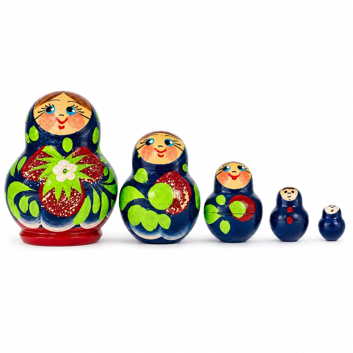 5 Miniature Strawberry Dress Nesting Dolls 1.75 Inches Nesting Dolls > Flowers La Vie Bien 5 Miniature Strawberry Dress Nesting Dolls 1.75 Inches