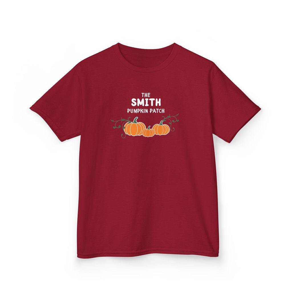 Custom Kids Family name Pumpkin Patch Tee, Personalized Fall Shirt for Family photos