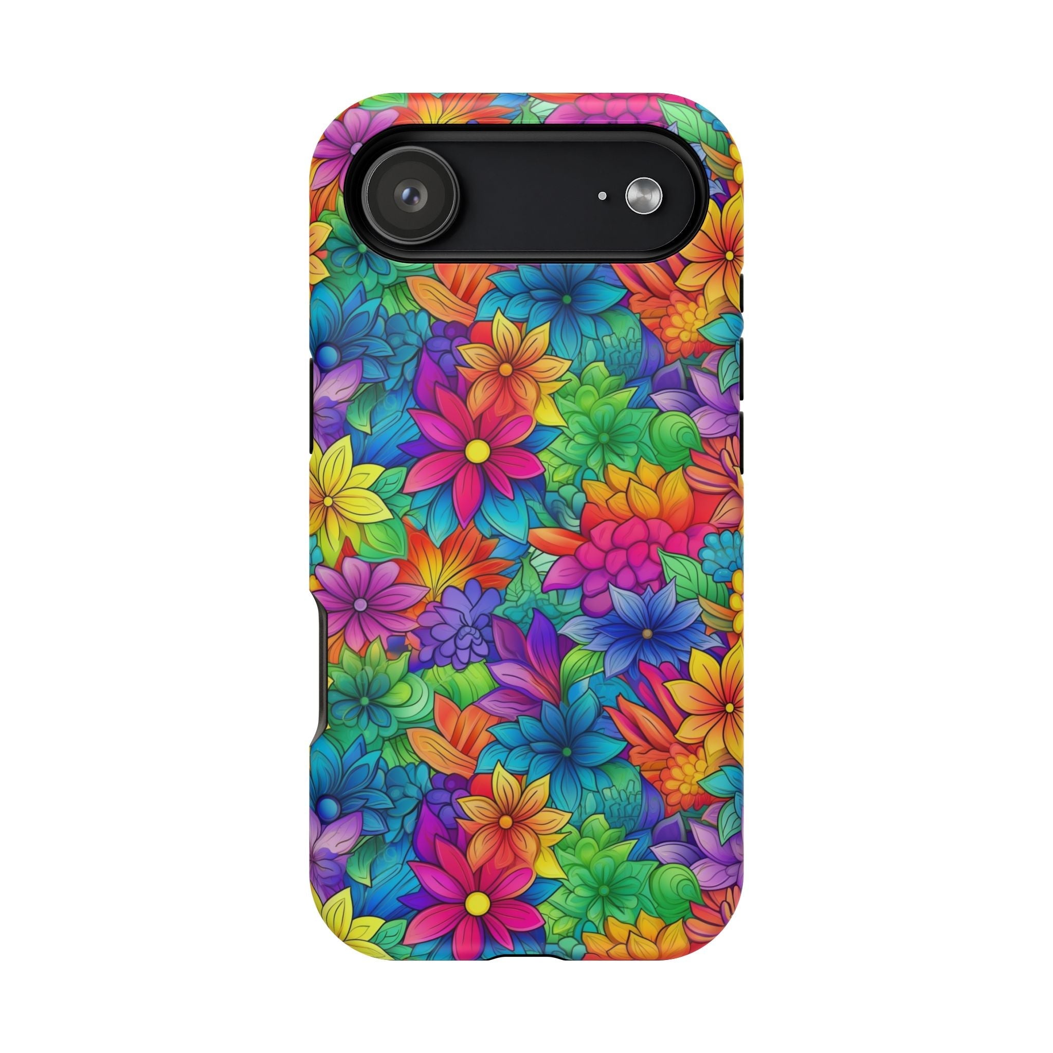 Bespattered Facade Bright Rainbow Flowers Impact-Resistant Case