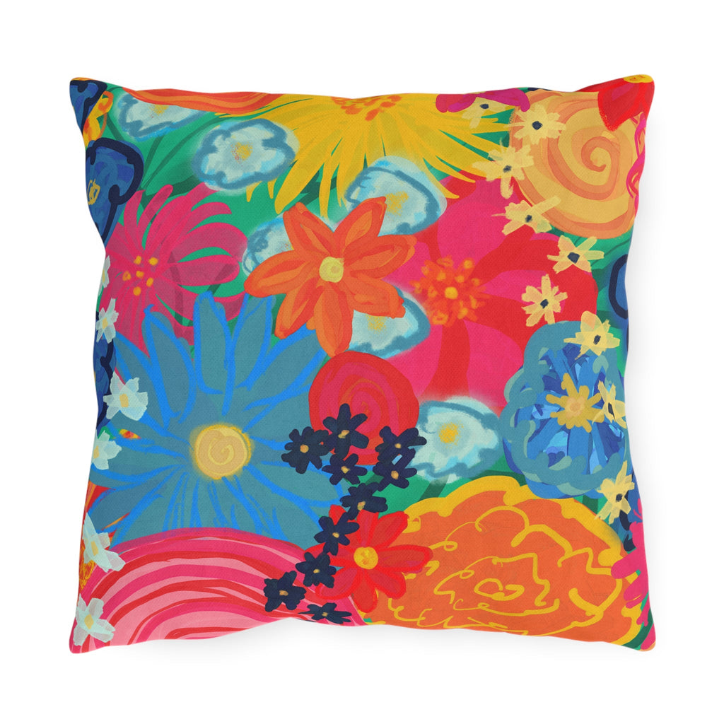 Bespattered Facade Bold Florals UV-Resistant Outdoor Pillows | 4 Sizes