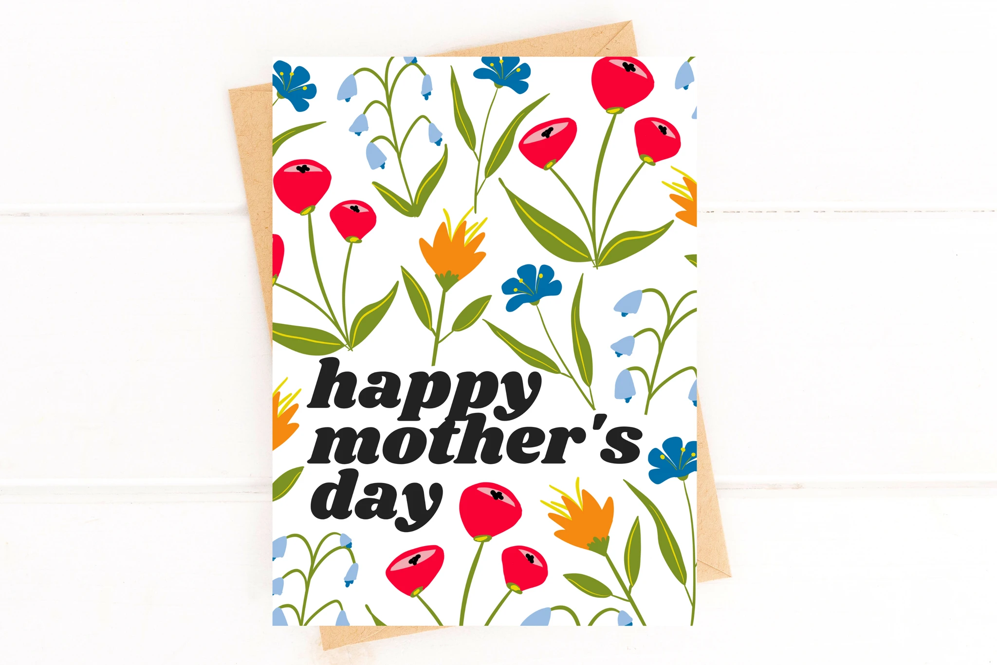 Happy Mother's Day Card Floral Mother's Day Card Modern Mother's Day Card by Five Dot Post