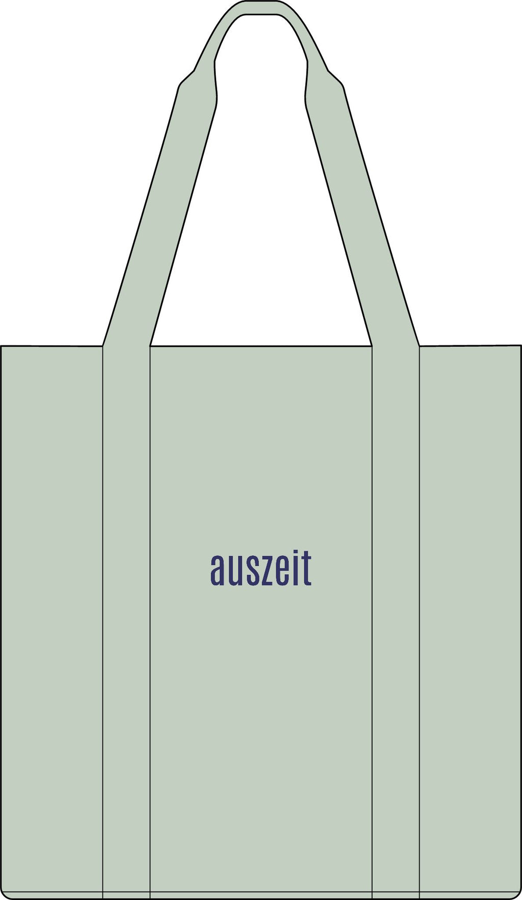 auszeit German "time off" embroidered nomad tote bag in bay or ivory, Minimalist Canvas Carry-All