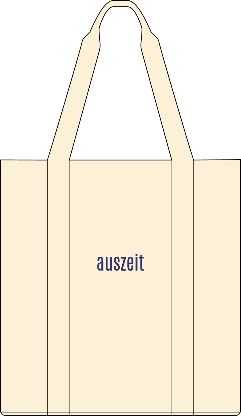 auszeit German "time off" embroidered nomad tote bag in bay or ivory, Minimalist Canvas Carry-All
