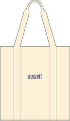 auszeit German "time off" embroidered nomad tote bag in bay or ivory, Minimalist Canvas Carry-All